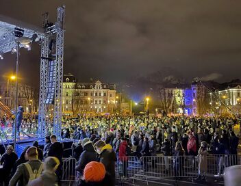 Riga chante en soutien à l'Ukraine